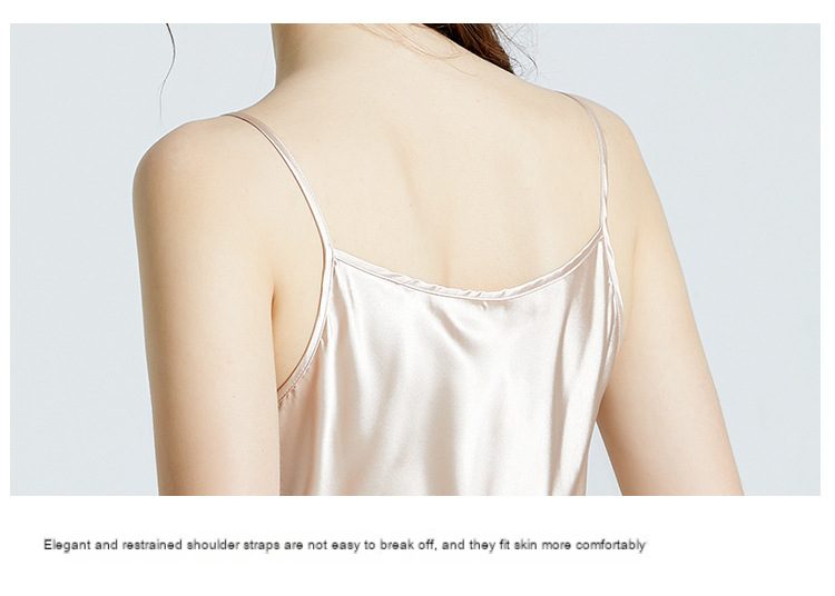 Thin strap imitation silk nightdress ice silk base skirt to wear over