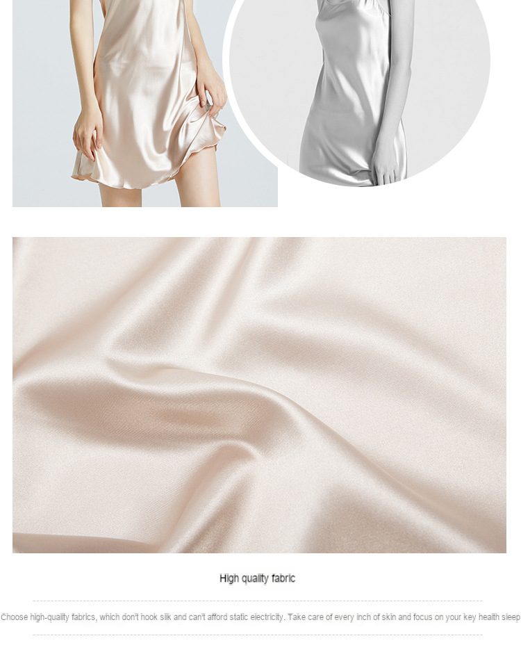 Thin strap imitation silk nightdress ice silk base skirt to wear over