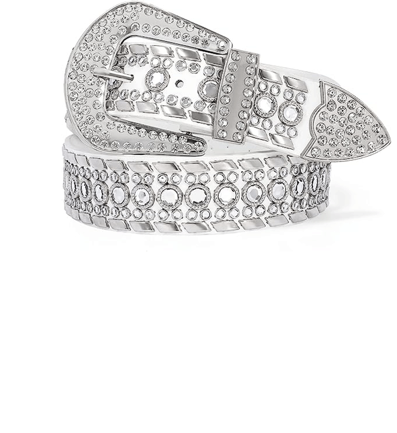 Trend belt rivet rhinestone set wide belt