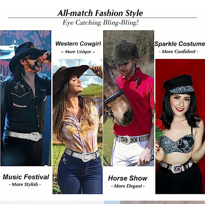 Trend belt rivet rhinestone set wide belt