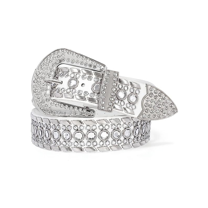 Trend belt rivet rhinestone set wide belt