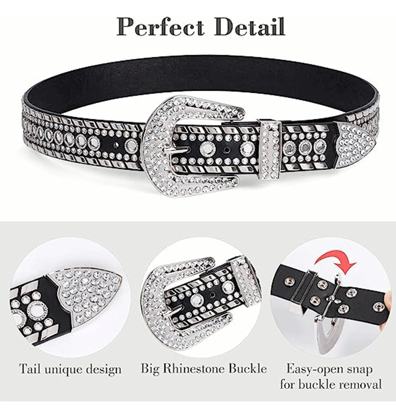 Trend belt rivet rhinestone set wide belt