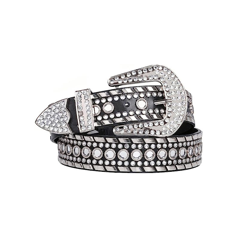 Trend belt rivet rhinestone set wide belt