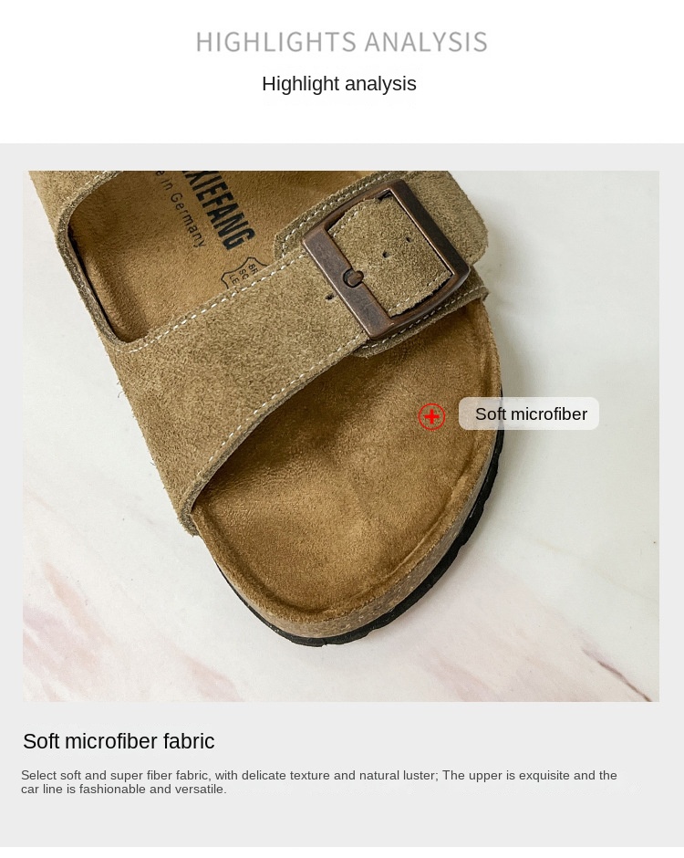 Vintage casual cowhide Boken slippers
