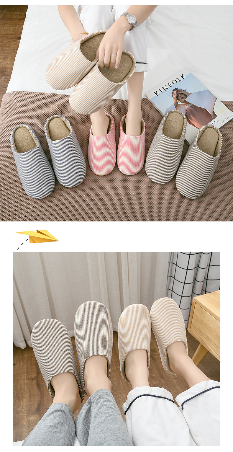 Warm plush cotton slippers