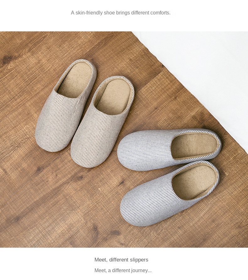 Warm plush cotton slippers