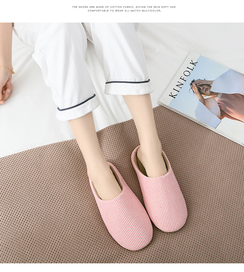 Warm plush cotton slippers