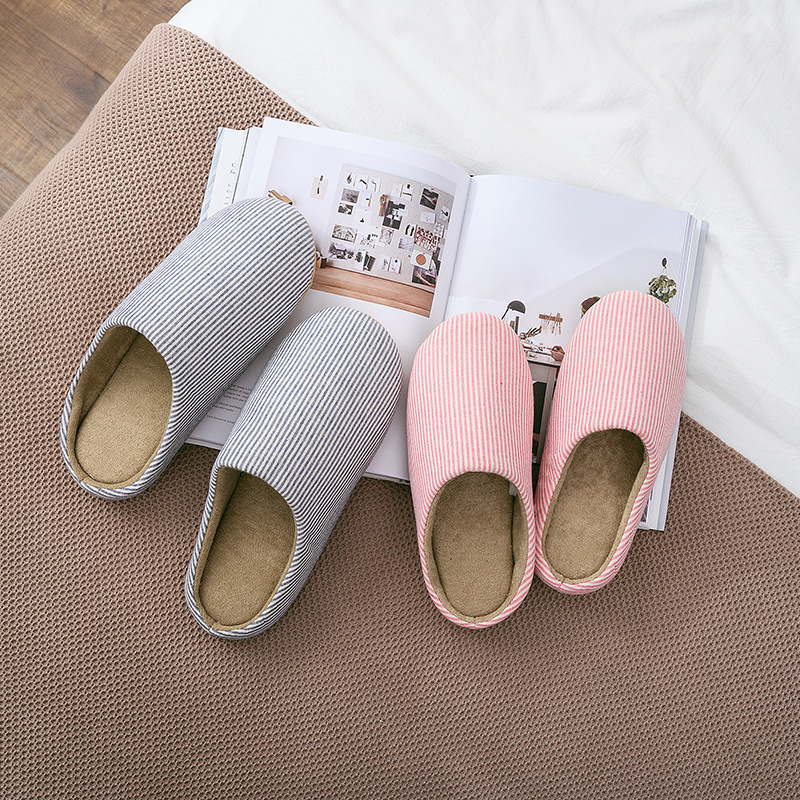 Warm plush cotton slippers
