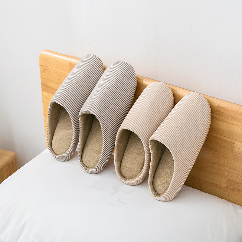 Warm plush cotton slippers
