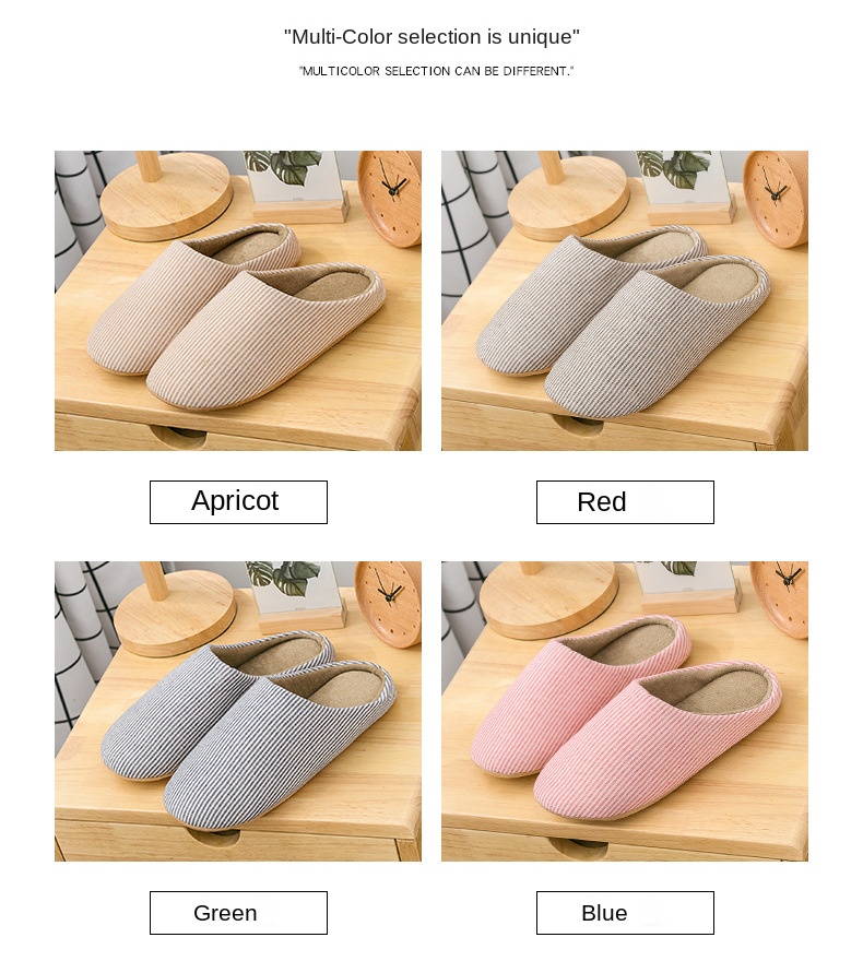 Warm plush cotton slippers