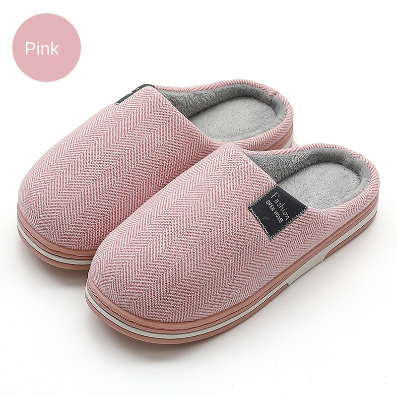 Winter indoor thick soled cotton slippers