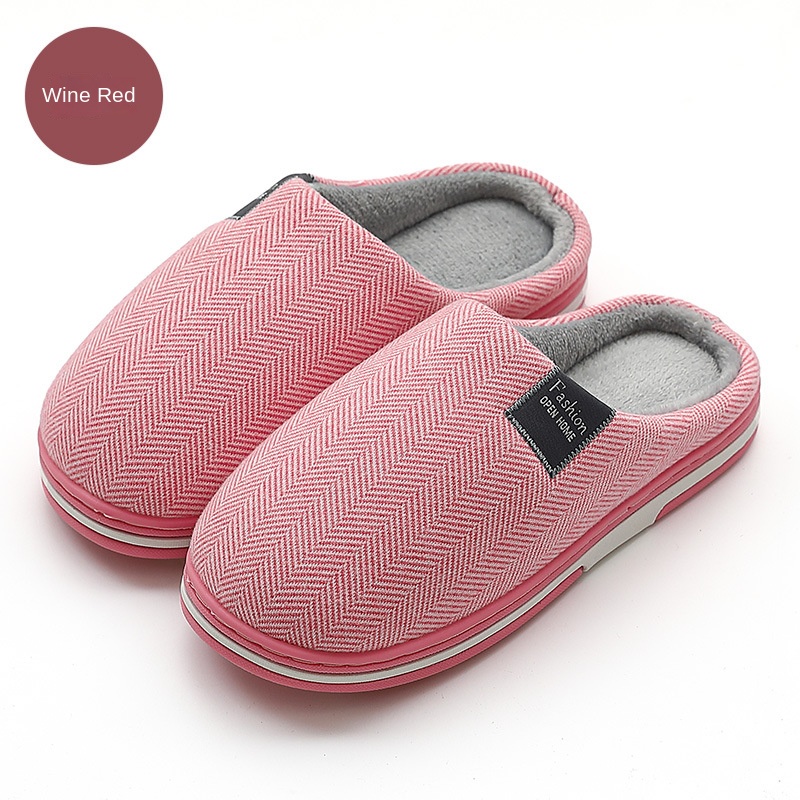 Winter indoor thick soled cotton slippers
