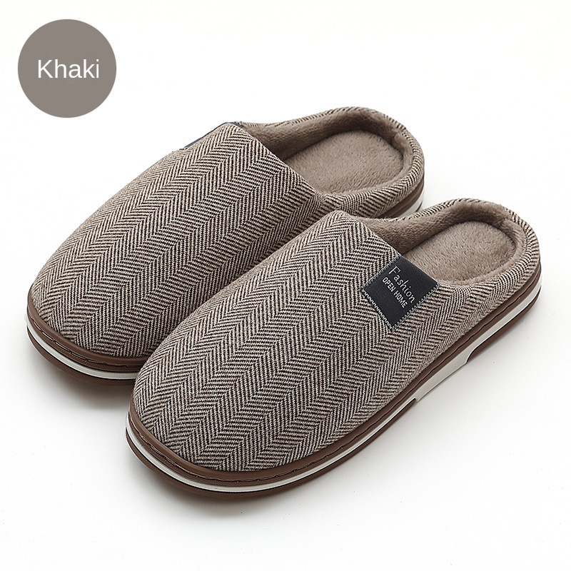 Winter indoor thick soled cotton slippers