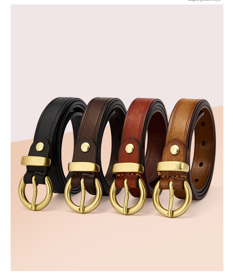 Women’s fine waist with leather couture dress belt