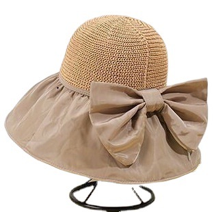 Women’s summer hat Large bow vinyl fisherman hat