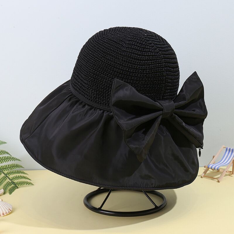 Women’s summer hat Large bow vinyl fisherman hat