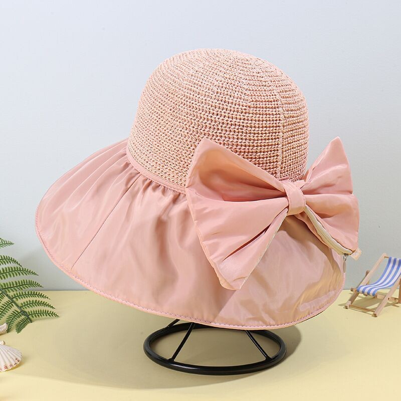 Women’s summer hat Large bow vinyl fisherman hat