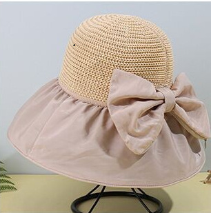Women’s summer hat Large bow vinyl fisherman hat