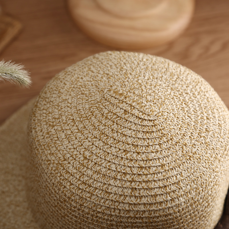 Women’s travel visor bow straw hat