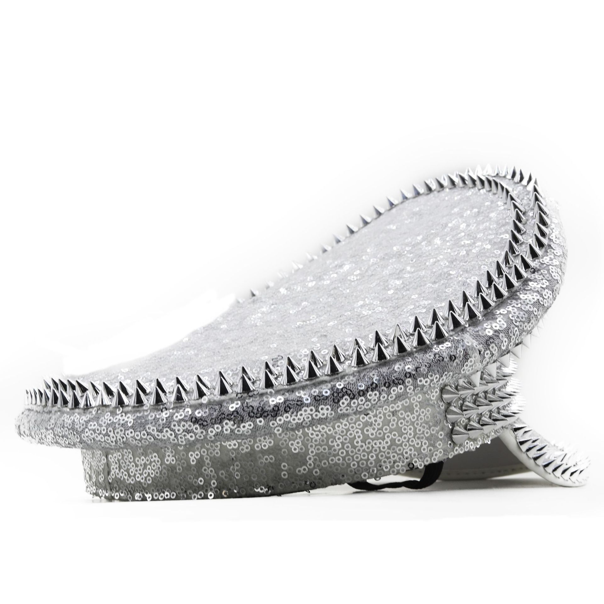 Women’s wedding hat Silver sequined diamond-studded photography hat