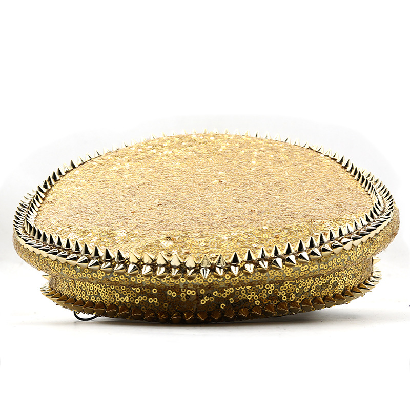 Women’s wedding hat Silver sequined diamond-studded photography hat
