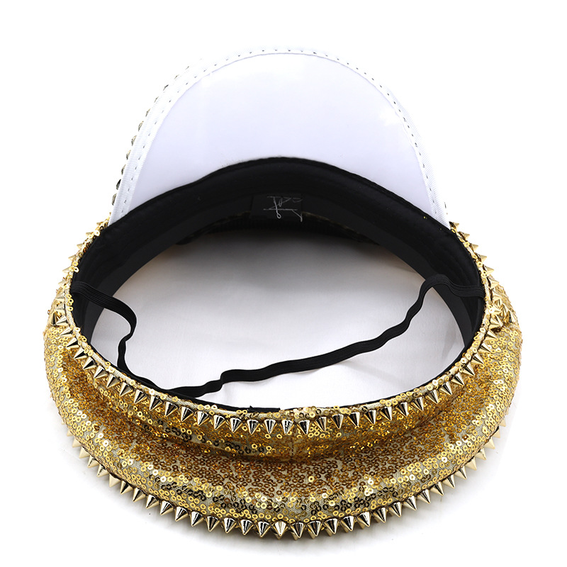 Women’s wedding hat Silver sequined diamond-studded photography hat