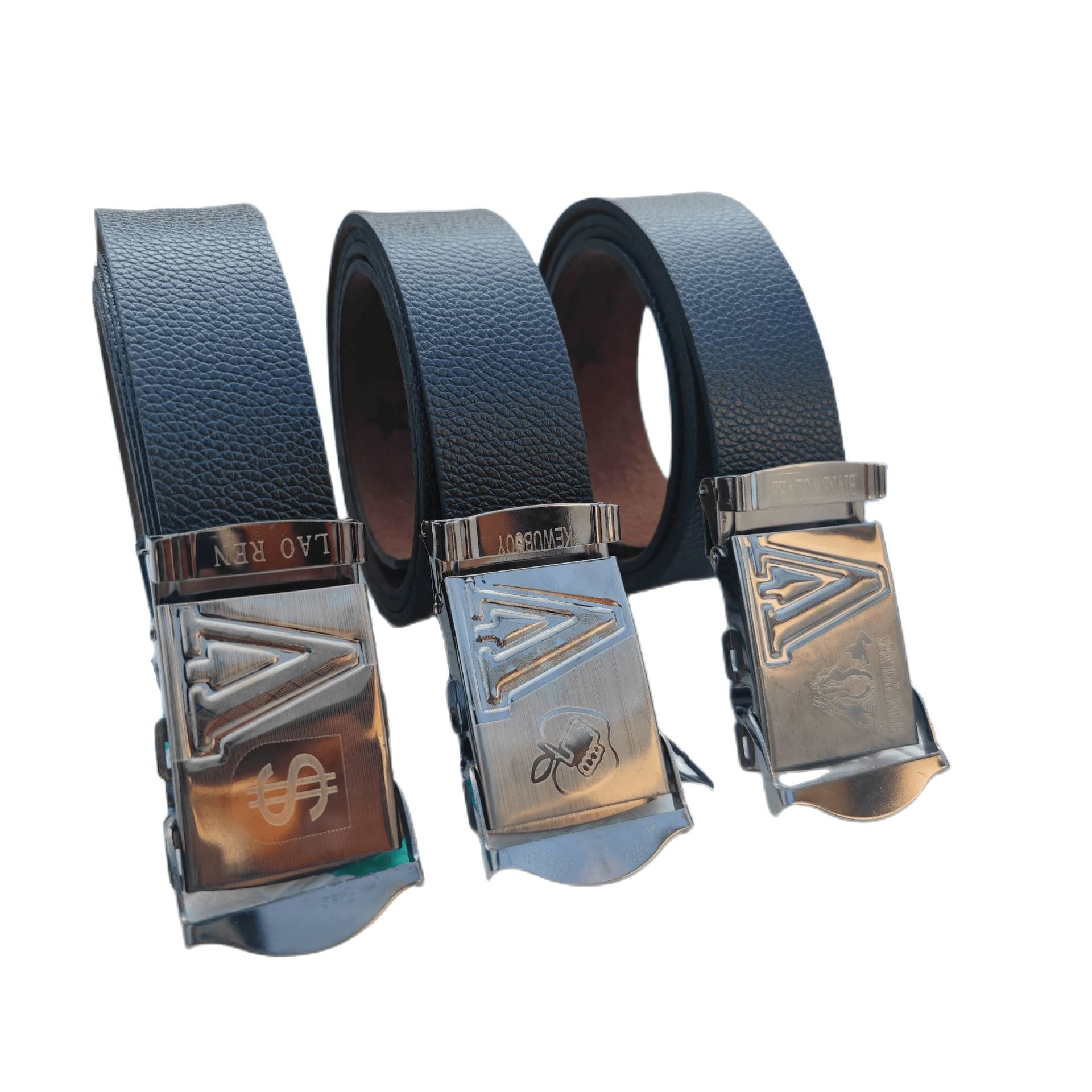 Yak belt 4 cm laser toothless buckle belt