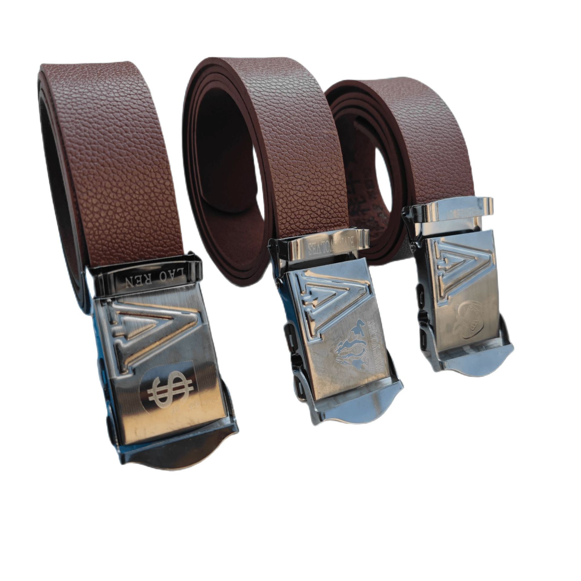 Yak belt 4 cm laser toothless buckle belt