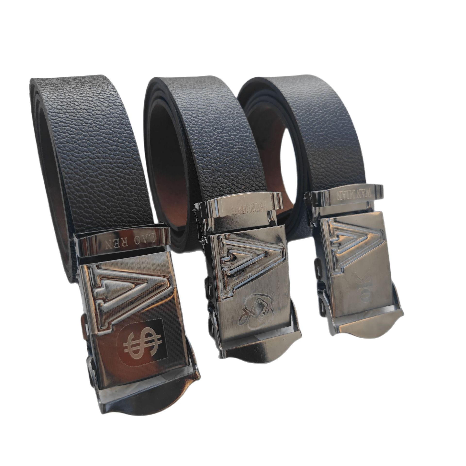 Yak belt 4 cm laser toothless buckle belt
