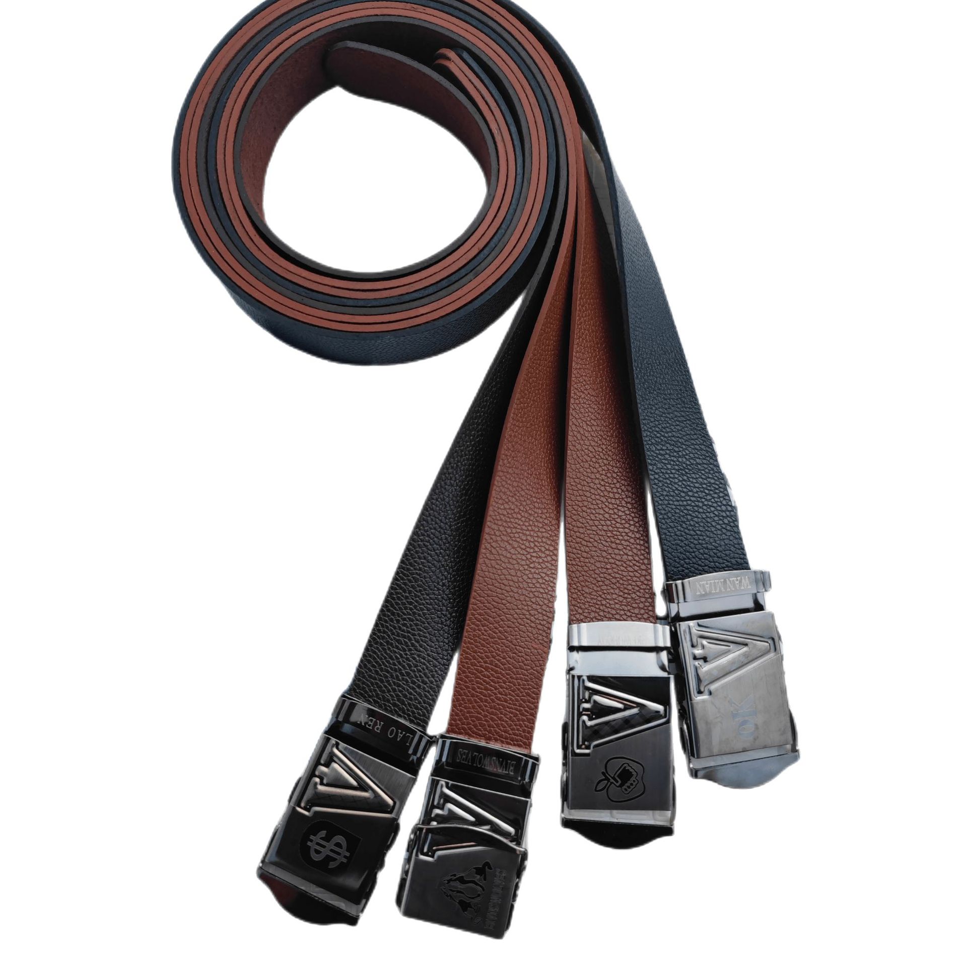 Yak belt 4 cm laser toothless buckle belt